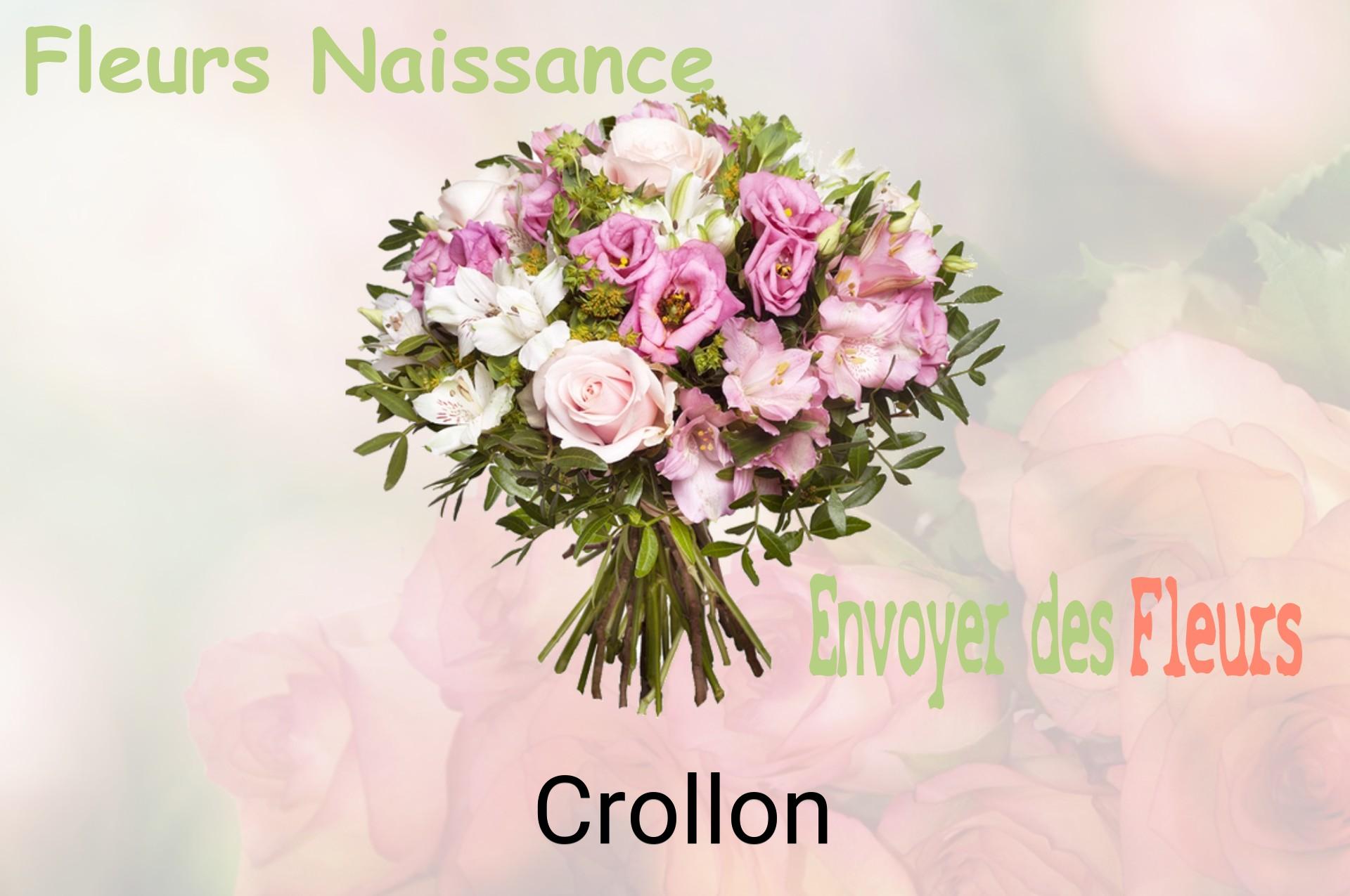 Bouquet de fleurs de naissance livré à Crollon