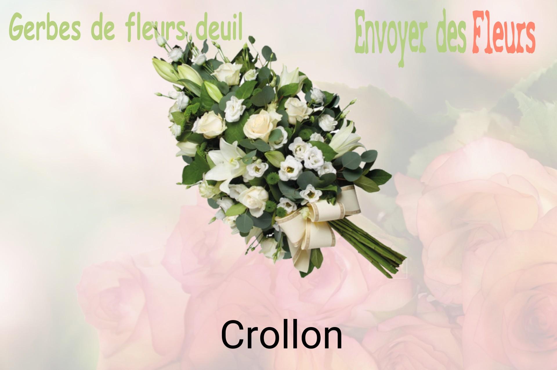 Gerbe de fleurs de deuil livrée à Crollon